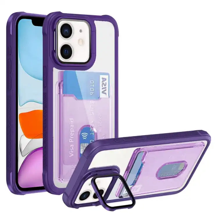 Card Bag Holder Acrylic Hybrid TPU Phone Case
