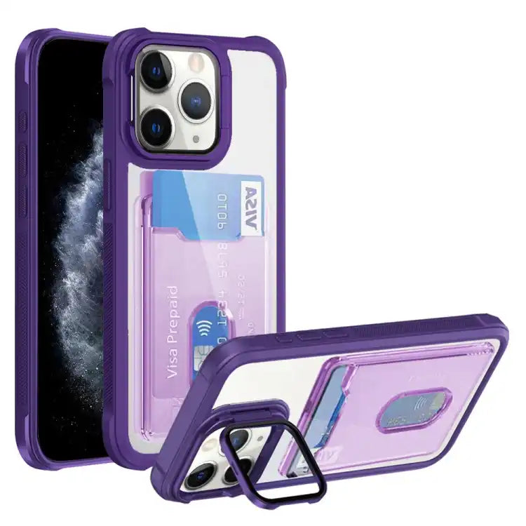 Card Bag Holder Acrylic Hybrid TPU Phone Case
