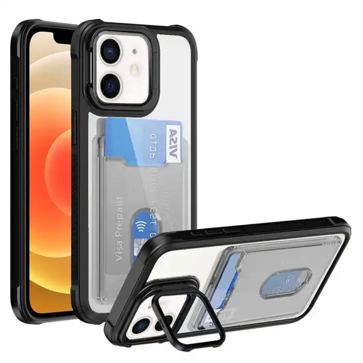 Card Bag Holder Acrylic Hybrid TPU Phone Case