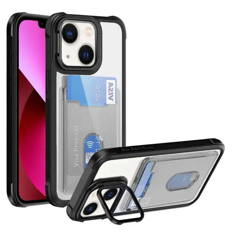 Card Bag Holder Acrylic Hybrid TPU Phone Case
