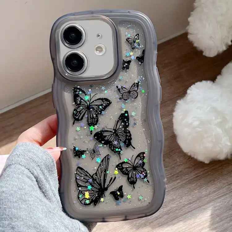 Wave Edge Butterfly TPU Hybrid PC Phone Case