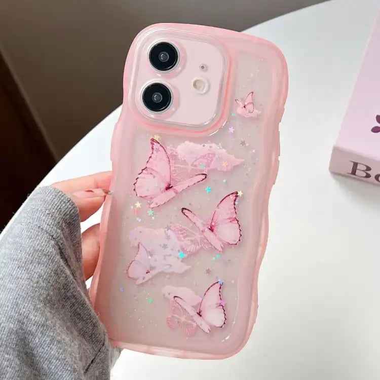 Wave Edge Butterfly TPU Hybrid PC Phone Case