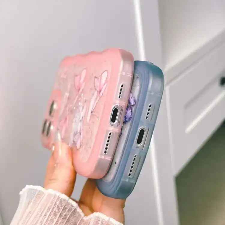 Wave Edge Butterfly TPU Hybrid PC Phone Case