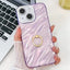 Plating Glitter Texture Ring Holder TPU Phone Case with Lens Film
