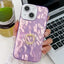 Plating Glitter Texture Ring Holder TPU Phone Case with Lens Film