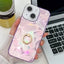 Plating Glitter Texture Ring Holder TPU Phone Case with Lens Film