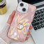 Plating Glitter Texture Ring Holder TPU Phone Case with Lens Film