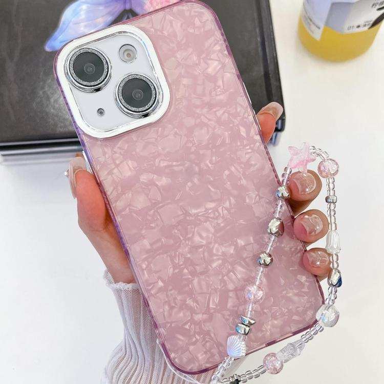 Plating Glitter Texture Chain Wristband TPU Phone Case with Lens Film