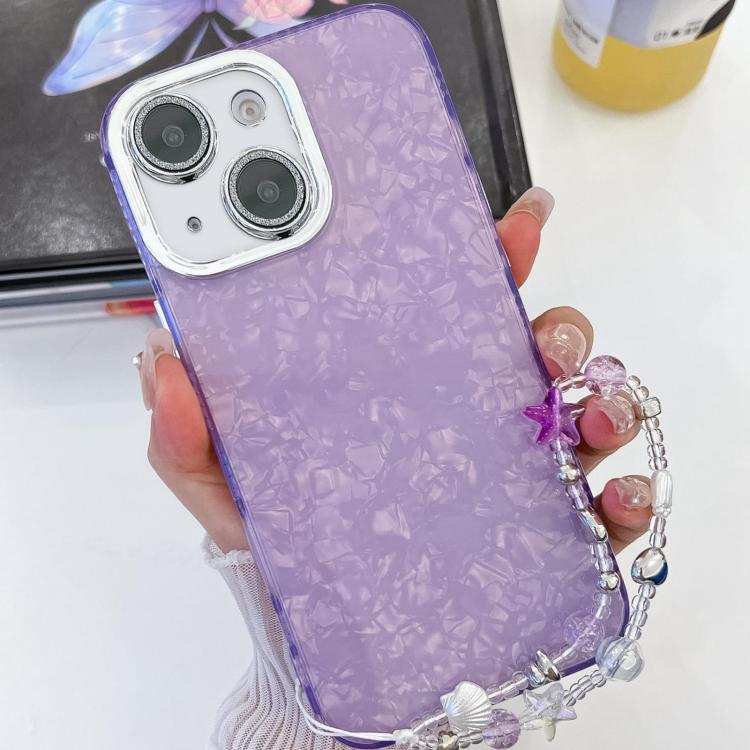 Plating Glitter Texture Chain Wristband TPU Phone Case with Lens Film