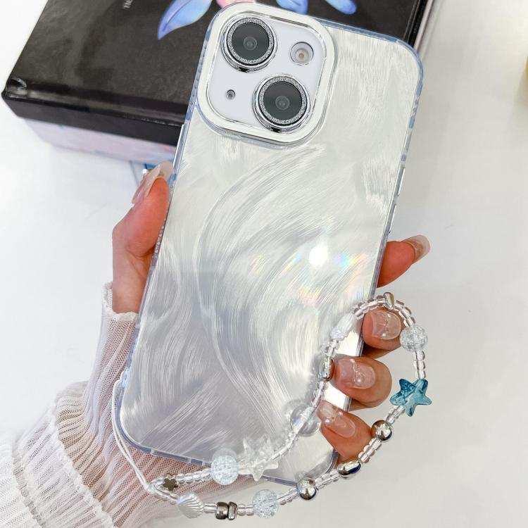 Plating Glitter Texture Chain Wristband TPU Phone Case with Lens Film