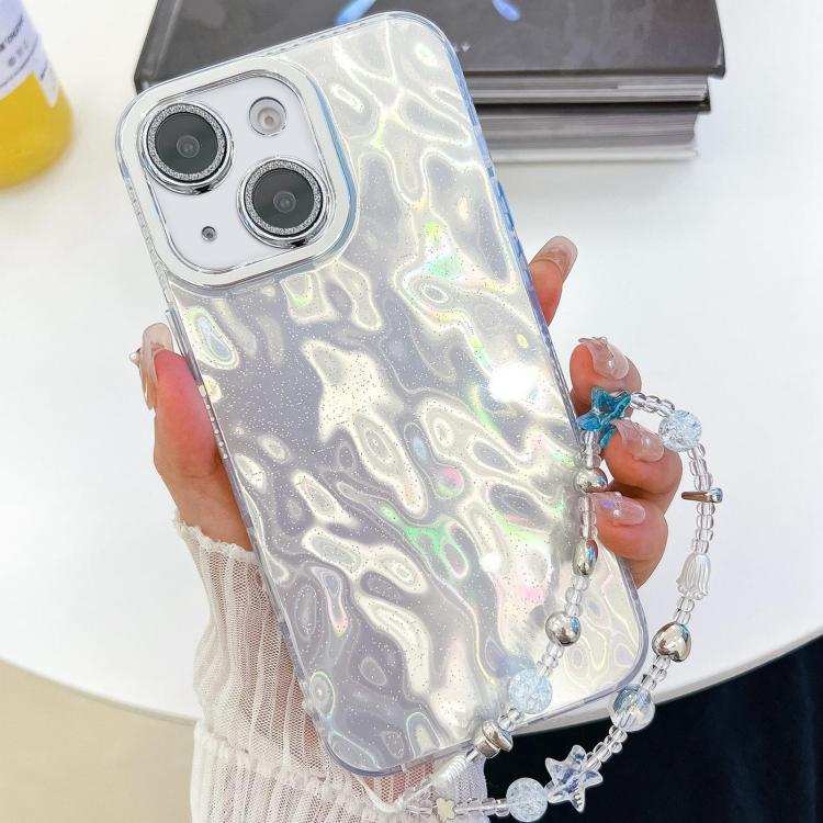 Plating Glitter Texture Chain Wristband TPU Phone Case with Lens Film