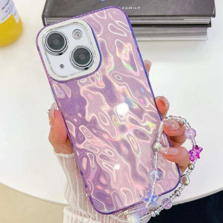 Plating Glitter Texture Chain Wristband TPU Phone Case with Lens Film