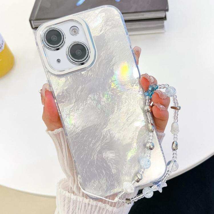 Plating Glitter Texture Chain Wristband TPU Phone Case with Lens Film