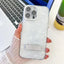 Plating Glitter Texture Fold Holder TPU Phone Case with Lens Film
