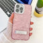 Plating Glitter Texture Fold Holder TPU Phone Case with Lens Film
