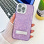 Plating Glitter Texture Fold Holder TPU Phone Case with Lens Film