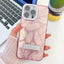 Plating Glitter Texture Fold Holder TPU Phone Case with Lens Film