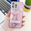Plating Glitter Texture Fold Holder TPU Phone Case with Lens Film