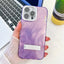 Plating Glitter Texture Fold Holder TPU Phone Case with Lens Film