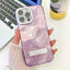 Plating Glitter Texture Fold Holder TPU Phone Case with Lens Film