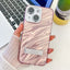 Plating Glitter Texture Fold Holder TPU Phone Case with Lens Film