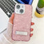 Plating Glitter Texture Fold Holder TPU Phone Case with Lens Film