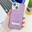 Plating Glitter Texture Fold Holder TPU Phone Case with Lens Film