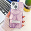 Plating Glitter Texture Fold Holder TPU Phone Case with Lens Film