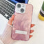 Plating Glitter Texture Fold Holder TPU Phone Case with Lens Film