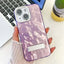 Plating Glitter Texture Fold Holder TPU Phone Case with Lens Film