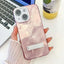Plating Glitter Texture Fold Holder TPU Phone Case with Lens Film