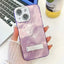 Plating Glitter Texture Fold Holder TPU Phone Case with Lens Film