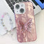 Plating Glitter Lens Film Texture Butterfly Holder Wristband Phone Case
