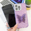 Plating Glitter Lens Film Texture Butterfly Holder Wristband Phone Case
