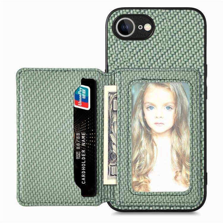 Carbon Fiber Magnetic Card Wallet RFID Blocking Phone Case