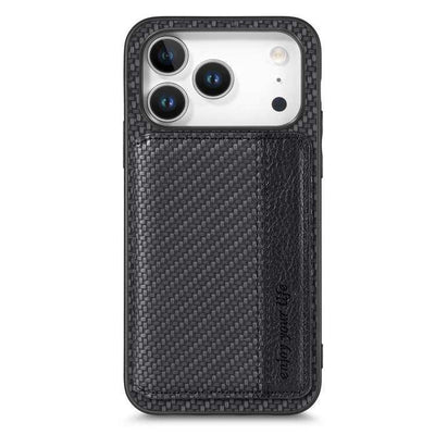Carbon Fiber Magnetic Card Wallet RFID Blocking Phone Case