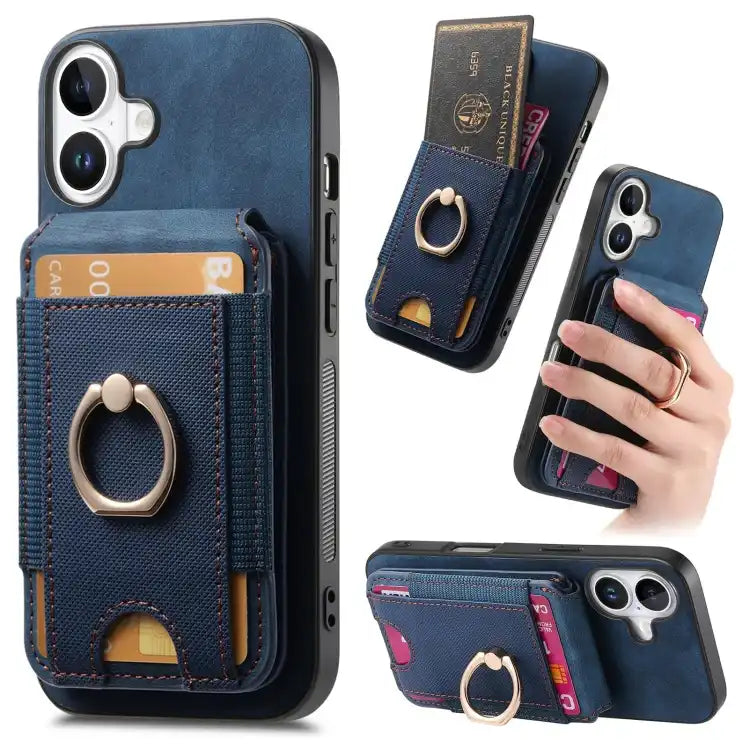Retro Splitable Magnetic Stand Card Bag Leather Phone Case