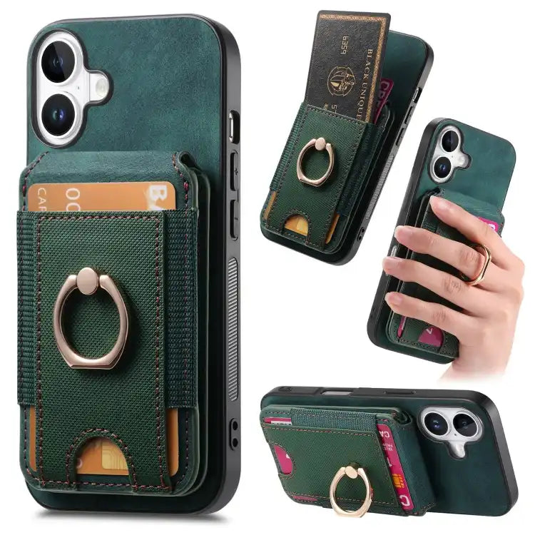 Retro Splitable Magnetic Stand Card Bag Leather Phone Case