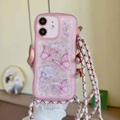 Crossbody Wave Edge Butterfly TPU Phone Case
