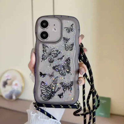 Crossbody Wave Edge Butterfly TPU Phone Case