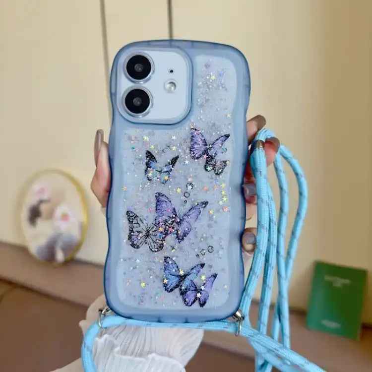 Crossbody Wave Edge Butterfly TPU Phone Case