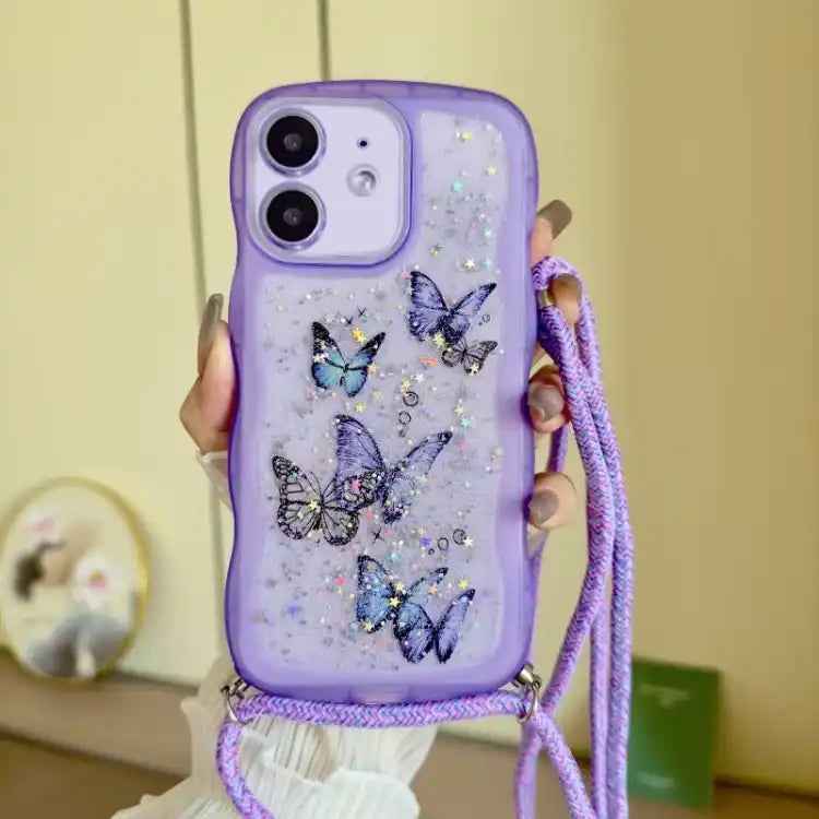 Crossbody Wave Edge Butterfly TPU Phone Case
