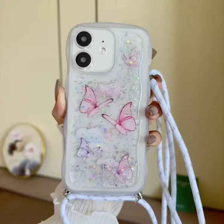Crossbody Wave Edge Butterfly TPU Phone Case
