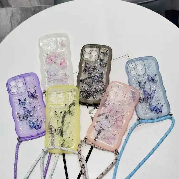 Crossbody Wave Edge Butterfly TPU Phone Case