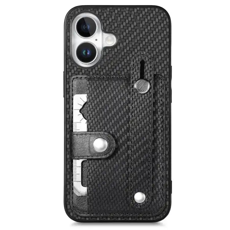 Wristband Kickstand Card Wallet Back Phone Case with Tool Knife