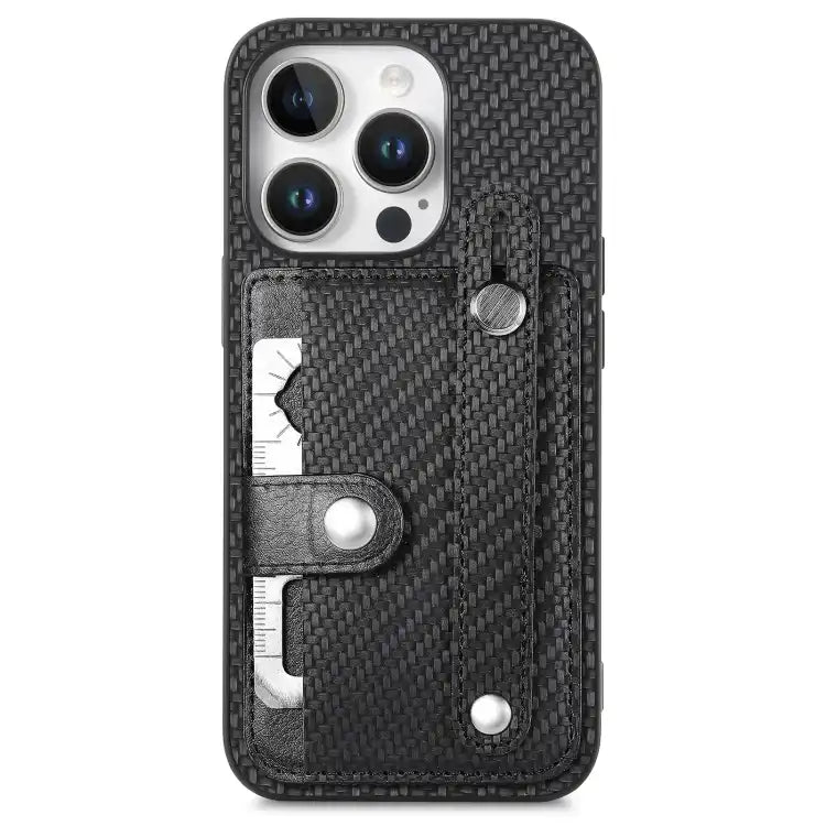 Wristband Kickstand Card Wallet Back Phone Case with Tool Knife