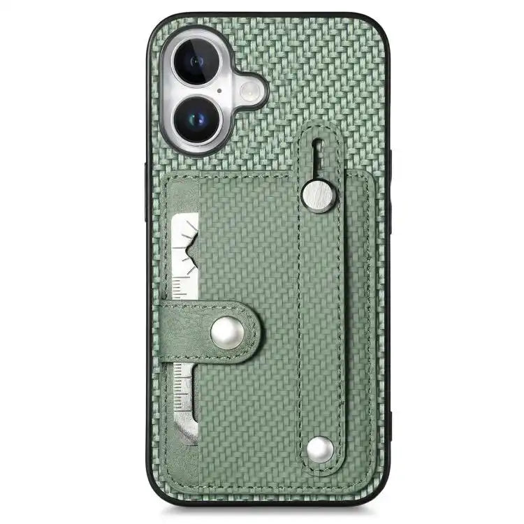 Wristband Kickstand Card Wallet Back Phone Case with Tool Knife