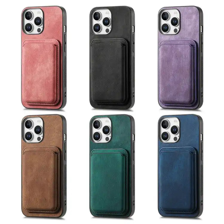 Retro Leather Card Bag Magnetic Phone Case