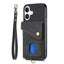 Retro Card Wallet Fold Leather Phone Case with Strap