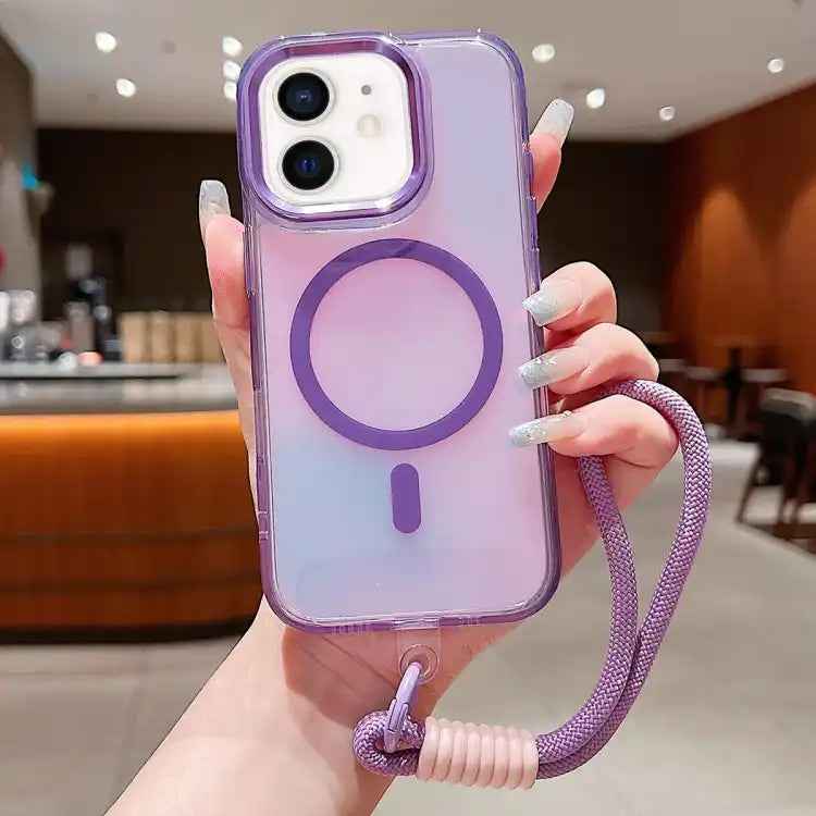 Bright Shadow  Magsafe Discoloration Phone Case with Wrist Strap